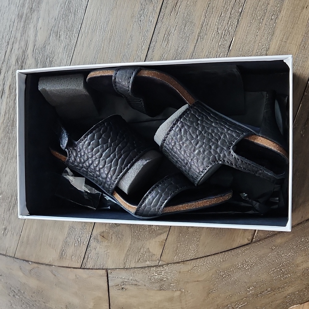 Pedro Garcia Women's Black Pebbled Leather Willy-ts Heels 38 1/2 - Picture 4 of 8